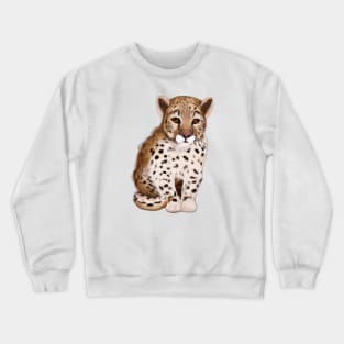 Cute Leopard Drawing Crewneck Sweatshirt